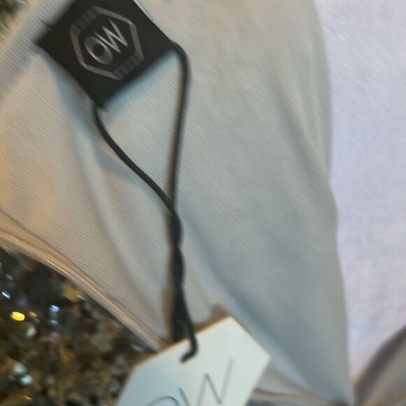 OW Collection Size L Sequin Glitter Dress Silver Vegas Nightclub Cocktail Mini - Picture 10 of 11